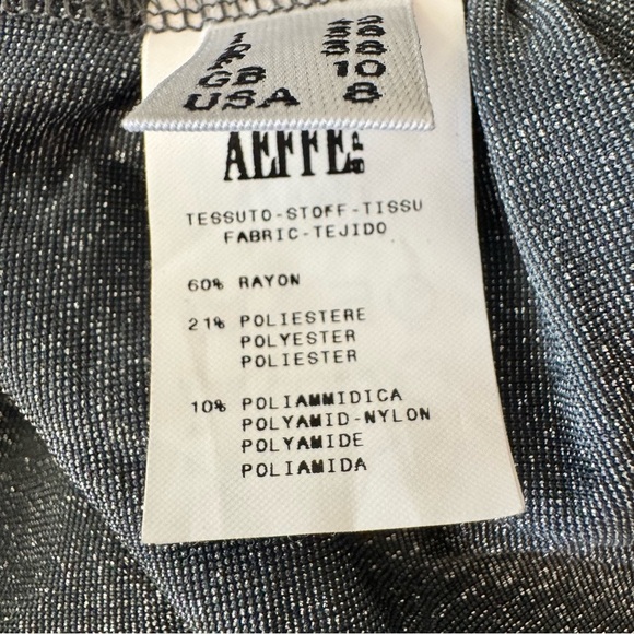 Moschino Cheap & Chic Silver Metallic Ruffle Top US 8 Ruched Flutter Sleeve - Picture 7 of 10